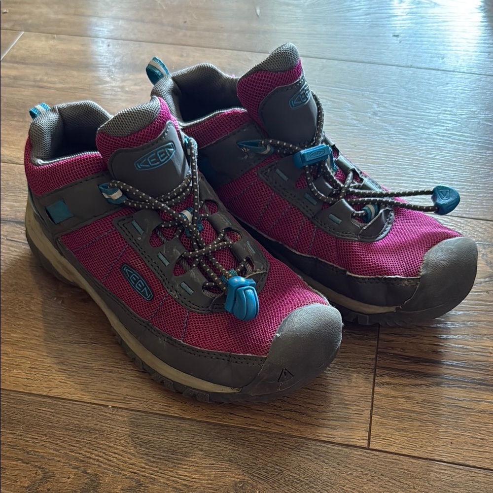 KEEN Kids' Waterproof Hiking Shoes - Pink Gray